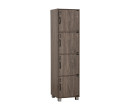 CODEY 4 DOOR STORAGE BOX WITH LOCK & LEG SILVER/FLETON OAK
