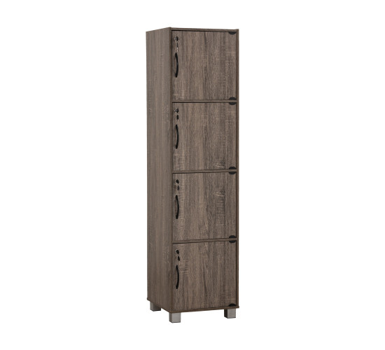 CODEY 4 DOOR STORAGE BOX WITH LOCK & LEG SILVER/FL...