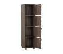 CODEY 4 DOOR STORAGE BOX WITH LOCK & LEG SILVER/FLETON OAK