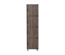 CODEY 4 DOOR STORAGE BOX WITH LOCK & LEG SILVER/FLETON OAK