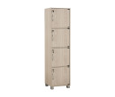 CODEY 4 DOOR STORAGE BOX WITH LOCK & LEG SILVER/GREY LINE