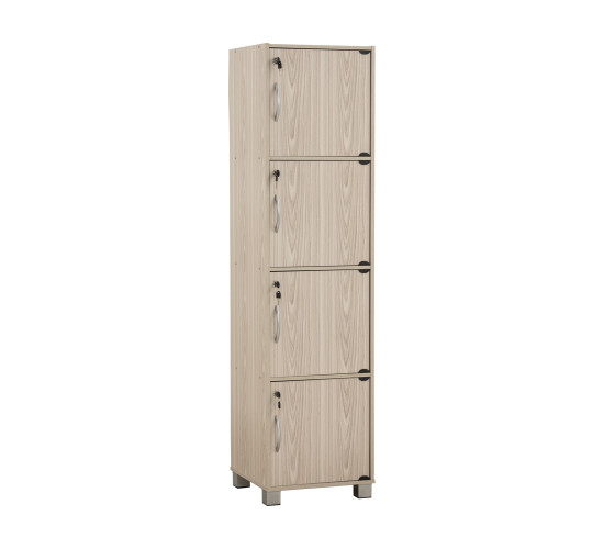 CODEY 4 DOOR STORAGE BOX WITH LOCK & LEG SILVER/GR...
