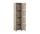 CODEY 4 DOOR STORAGE BOX WITH LOCK & LEG SILVER/GREY LINE