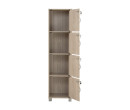 CODEY 4 DOOR STORAGE BOX WITH LOCK & LEG SILVER/GREY LINE
