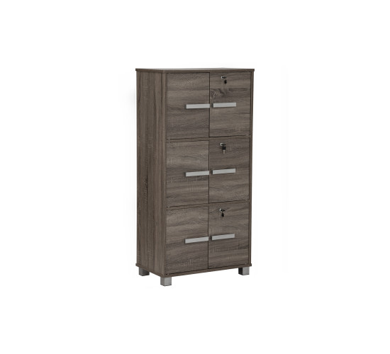 NAOMI 6 DOOR STORAGE BOX WITH LOCK SONOMA DARK
