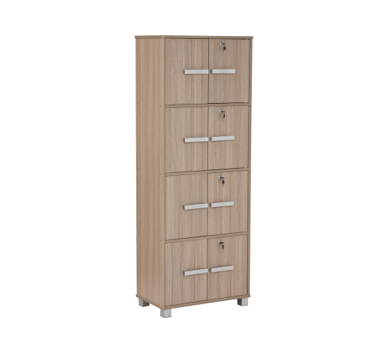 NAOMI 8 DOOR STORAGE BOX WITH LOCK EBONNESE