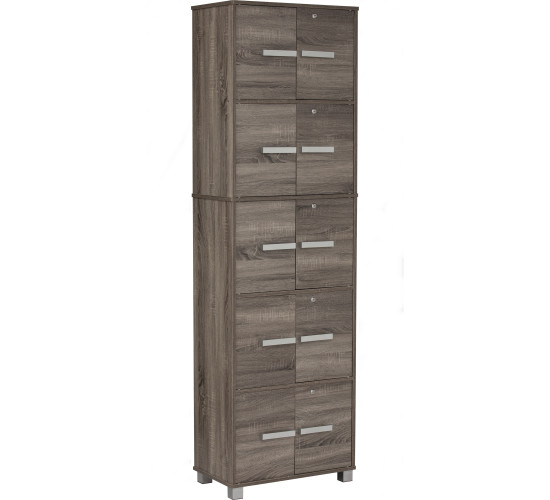 NAOMI 10 DOOR STORAGE BOX WITH LOCK SONOMA DARK