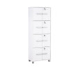 NAOMI 8 DOOR STORAGE BOX WITH LOCK WHITE