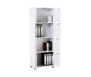 NAOMI 8 DOOR STORAGE BOX WITH LOCK WHITE