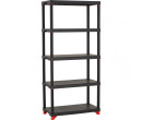 OPTIMUS PLASTIC SHELVING 5 TIER RACK BLACK