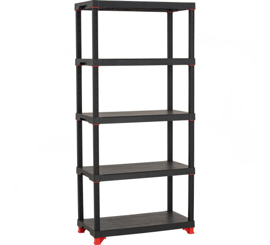 OPTIMUS PLASTIC SHELVING 5 TIER RACK BLACK