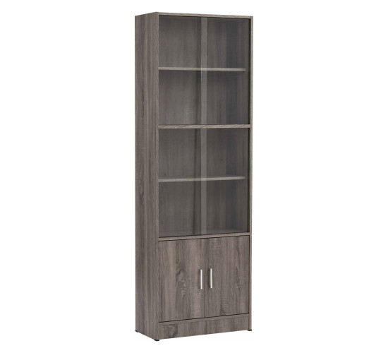 * ECO FILE CABINET WITH GLASS SONOMA DARK
