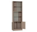 *ECO FILE CABINET WITH GLASS DARK OAK