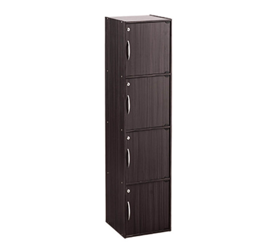 CODEY 4 DOOR STORAGE BOX WITH LOCK LIGHT CAPPUCCIN...