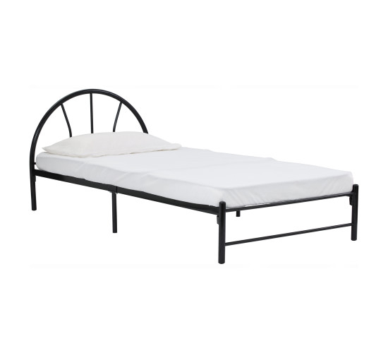 ADRIAN SINGLE BED WITH 1900MM SIDE RAIL BLACK