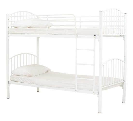 DAKER DOUBLE DECKER WITH 1900MM SIDE RAIL WHITE BE...
