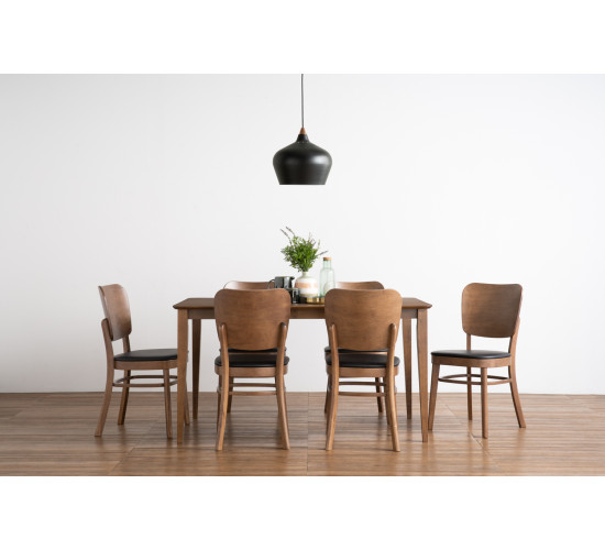 144043/241432 1+6 CHARMANT DINING TABLE WITH BEVER...