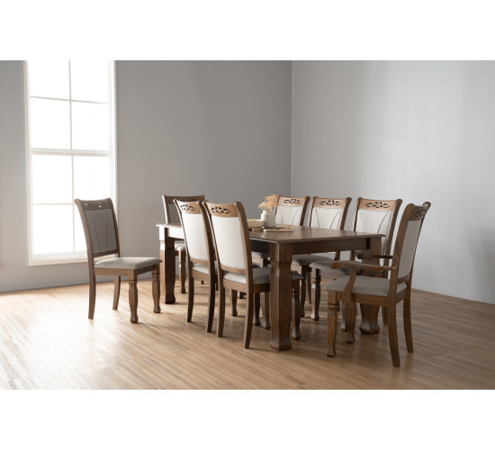 146078/241378/241377 1+6+2 TEGUS DINING TABLE WITH...