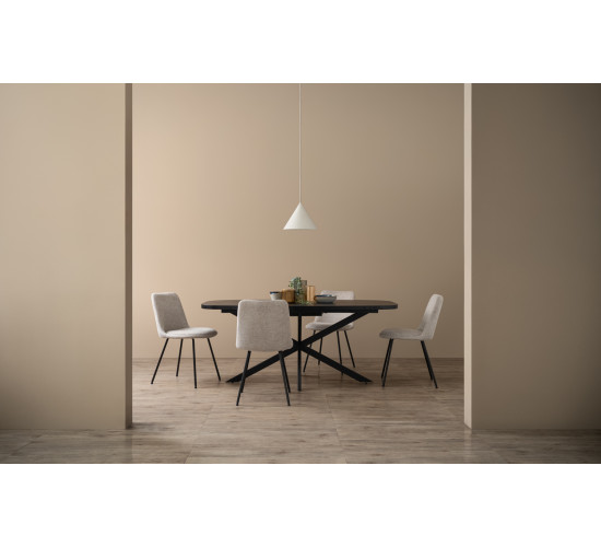 146151/241647 1+4 KURVA DINING TABLE WITH HEMI DIN... 146151/241647 1+4 KURVA DINING TABLE WITH HEMI DIN...