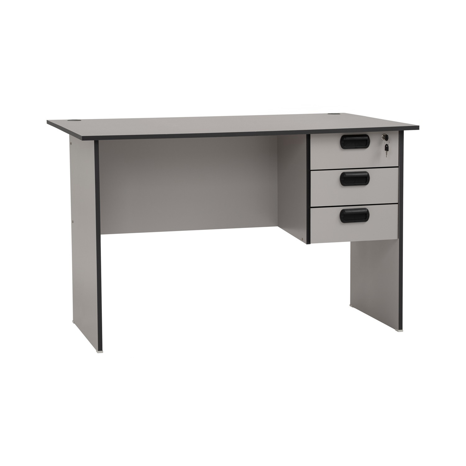 ECO 4′ OFFICE TABLE GREY WITH 2 CABLE HOLE