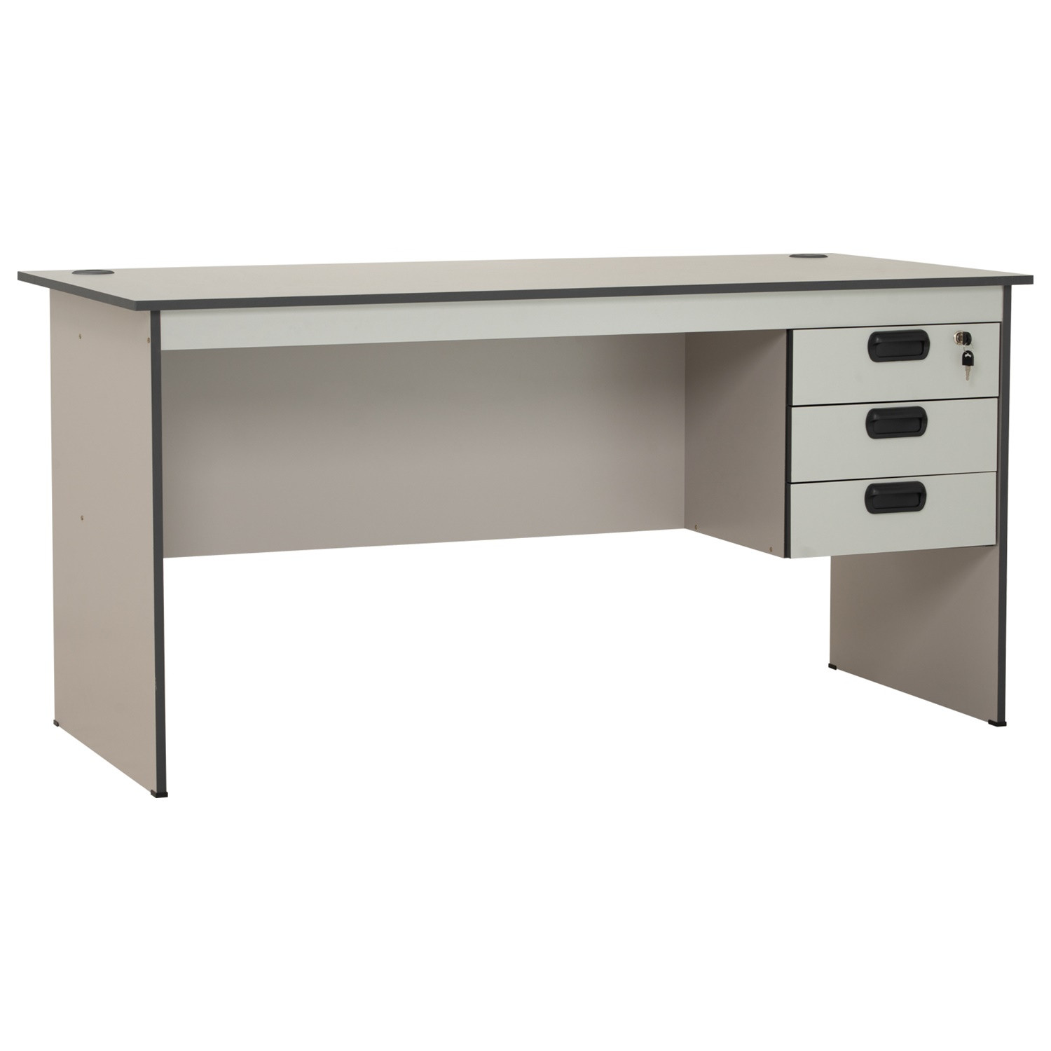 ECO 5′ OFFICE TABLE GREY WITH 2 CABLE HOLE