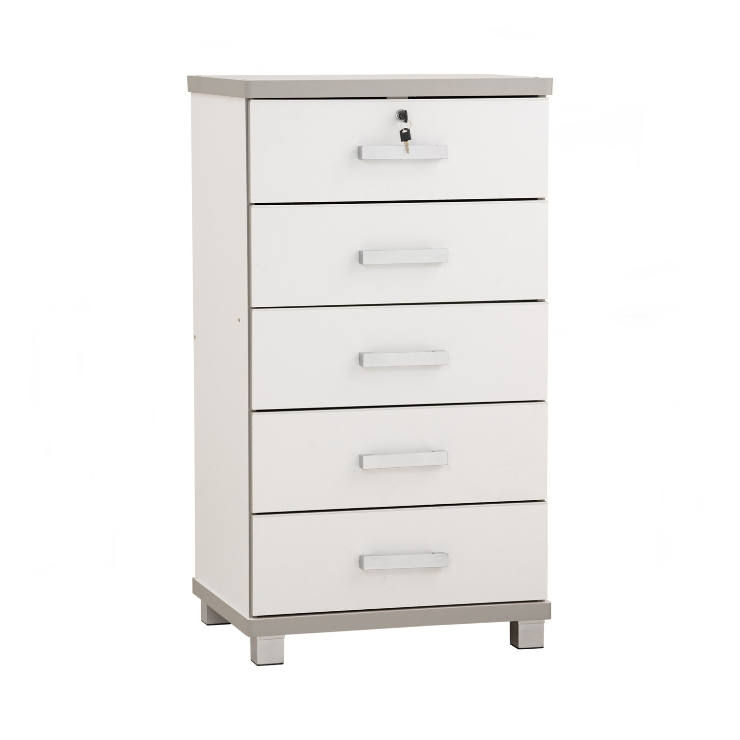 NAOMI 5 DRAWER DRESSER WHITE