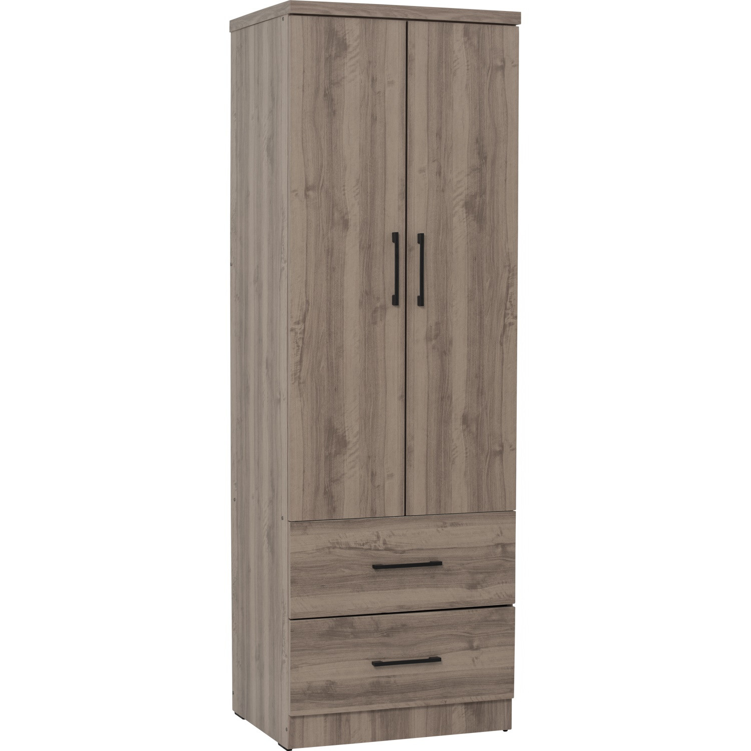 DUBLIN 2 DOOR WARDROBE DARK OAK (2 DRAWERS)