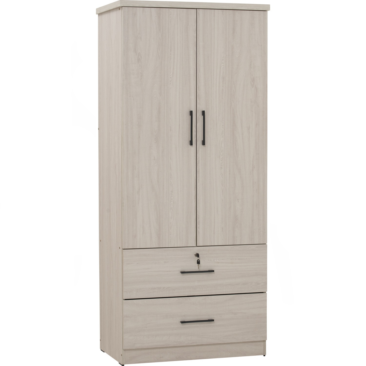 DUBLIN 2 DOOR WARDROBE WITH 2 DRAWERS LIGHT OAK