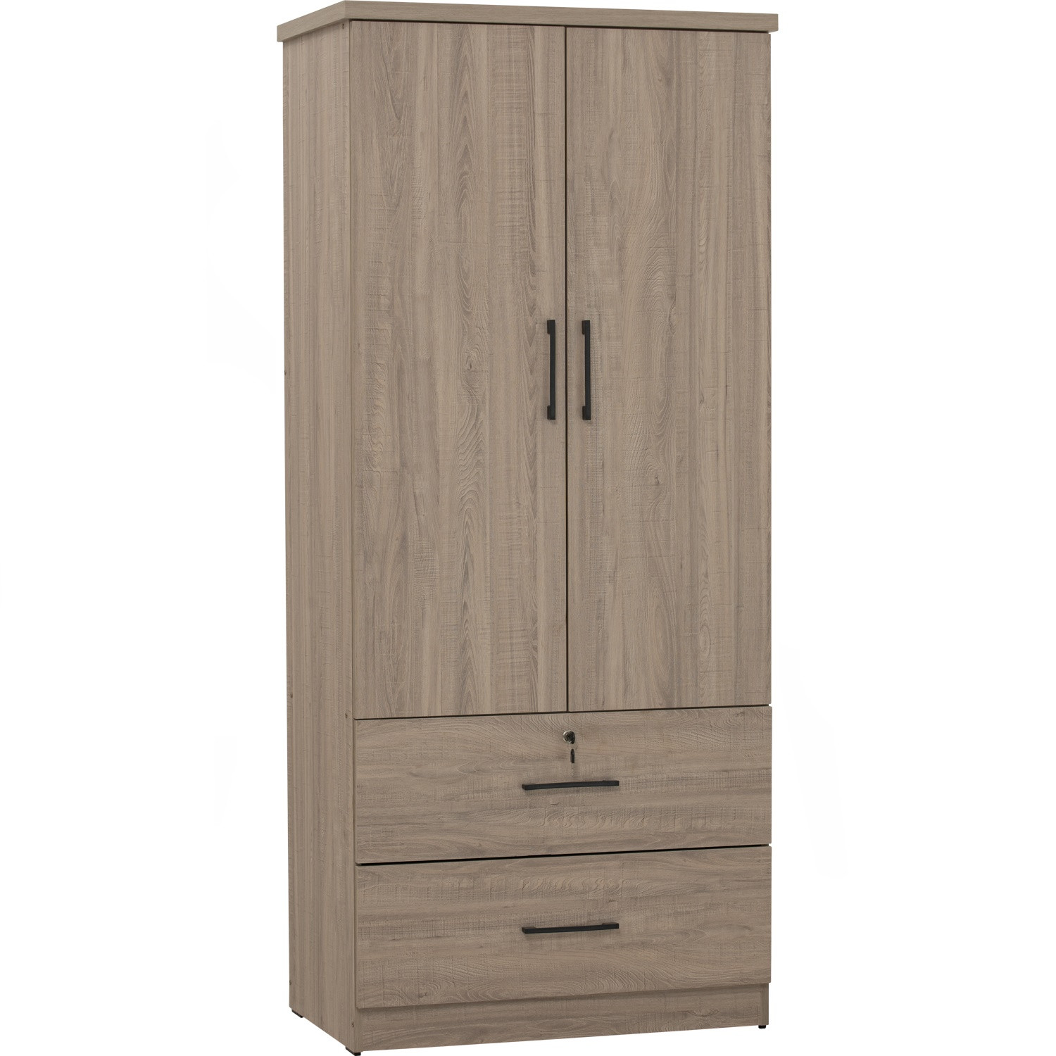 DUBLIN 2 DOOR WARDROBE WITH 2 DRAWERS DARK OAK