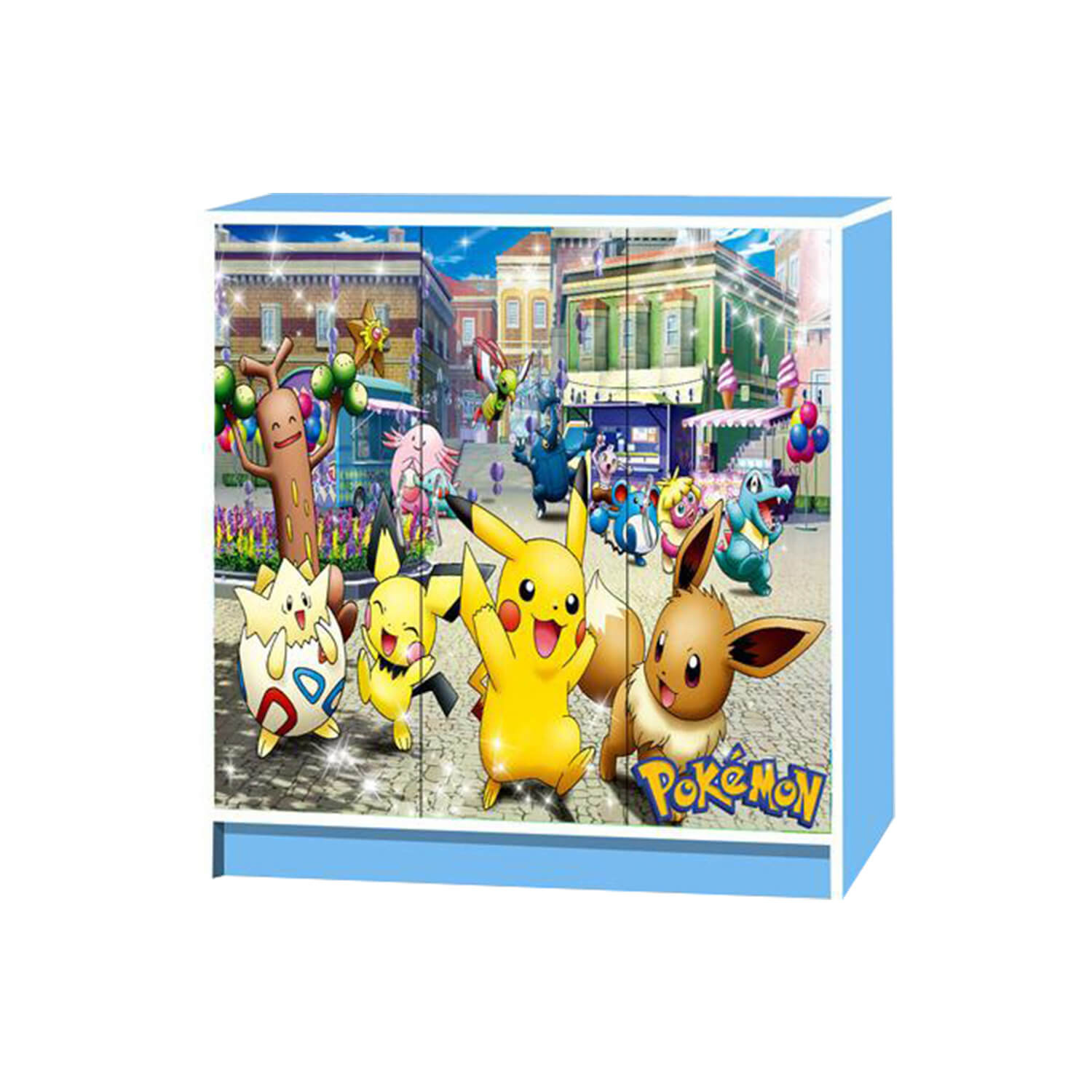 WONDERLAND 3 DOOR CARTOON CABINET BLUE