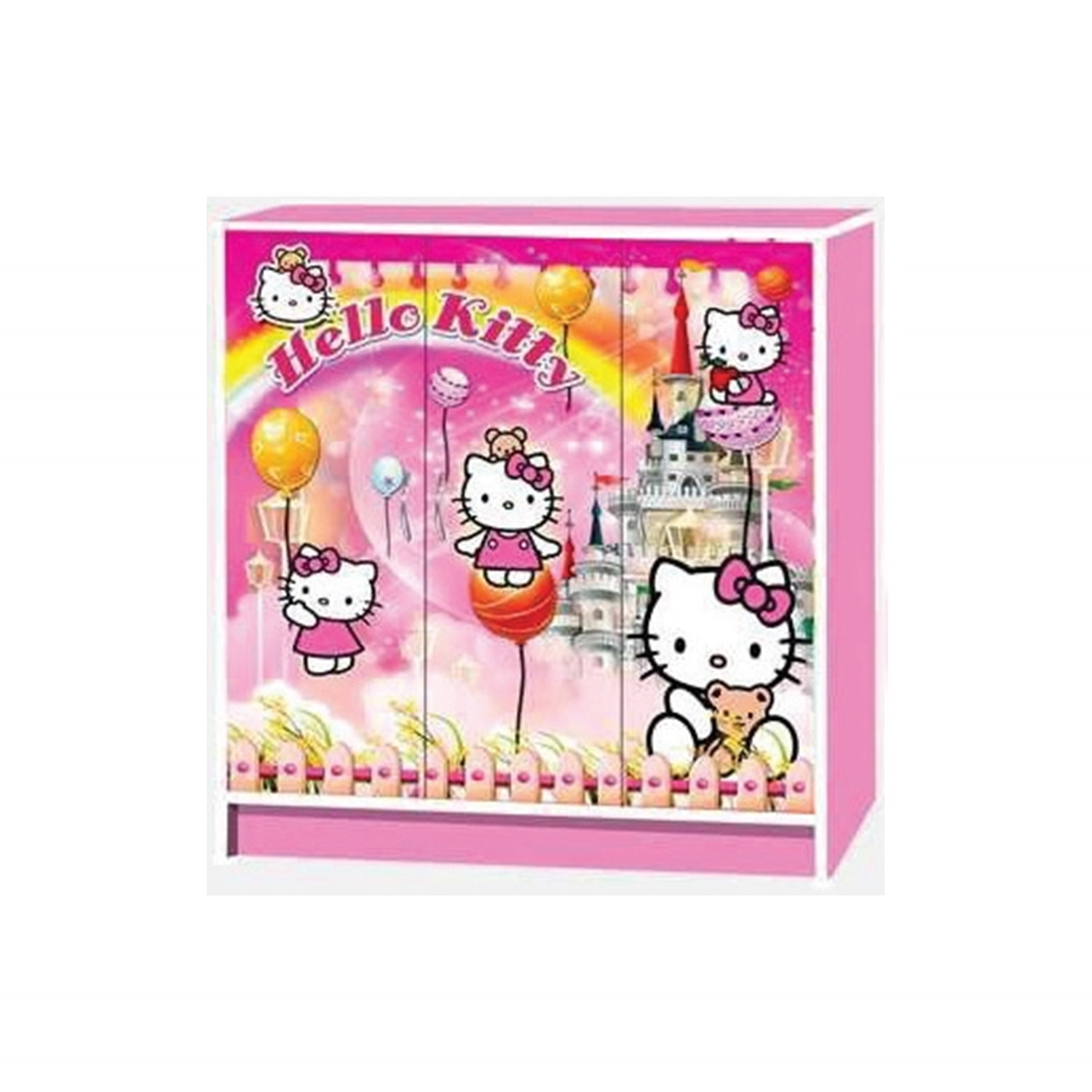 WONDERLAND 3 DOOR CARTOON CABINET PINK