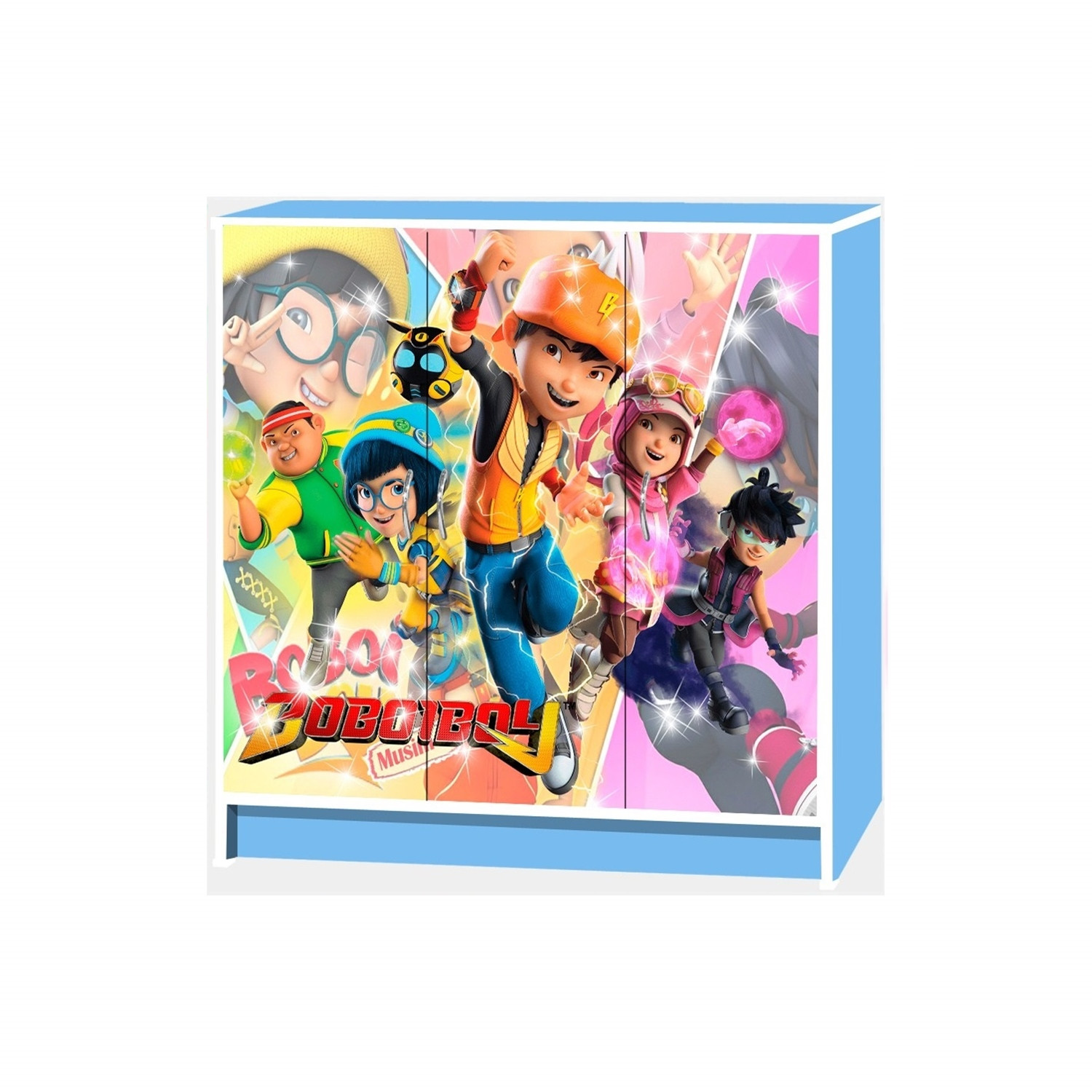 WONDERLAND 3 DOOR CARTOON CABINET BLUE