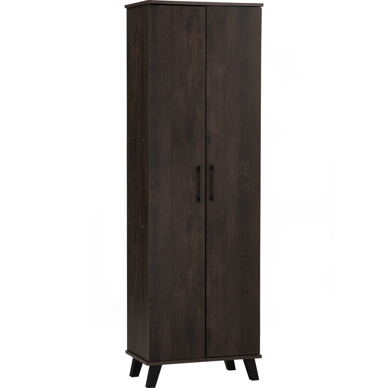 EVERETT 2 DOOR SHOE CABINET BLACK/WALNUT
