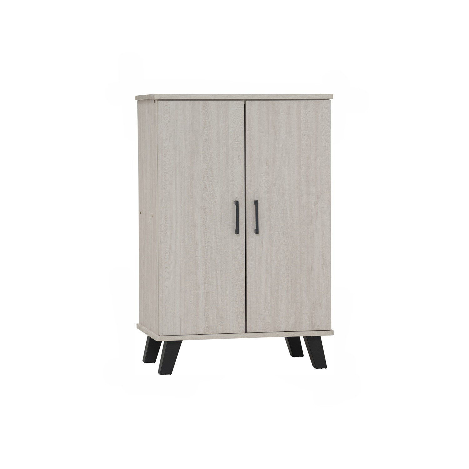 EVERETT 2 DOOR SHOE CABINET BLACK/LIGHT OAK