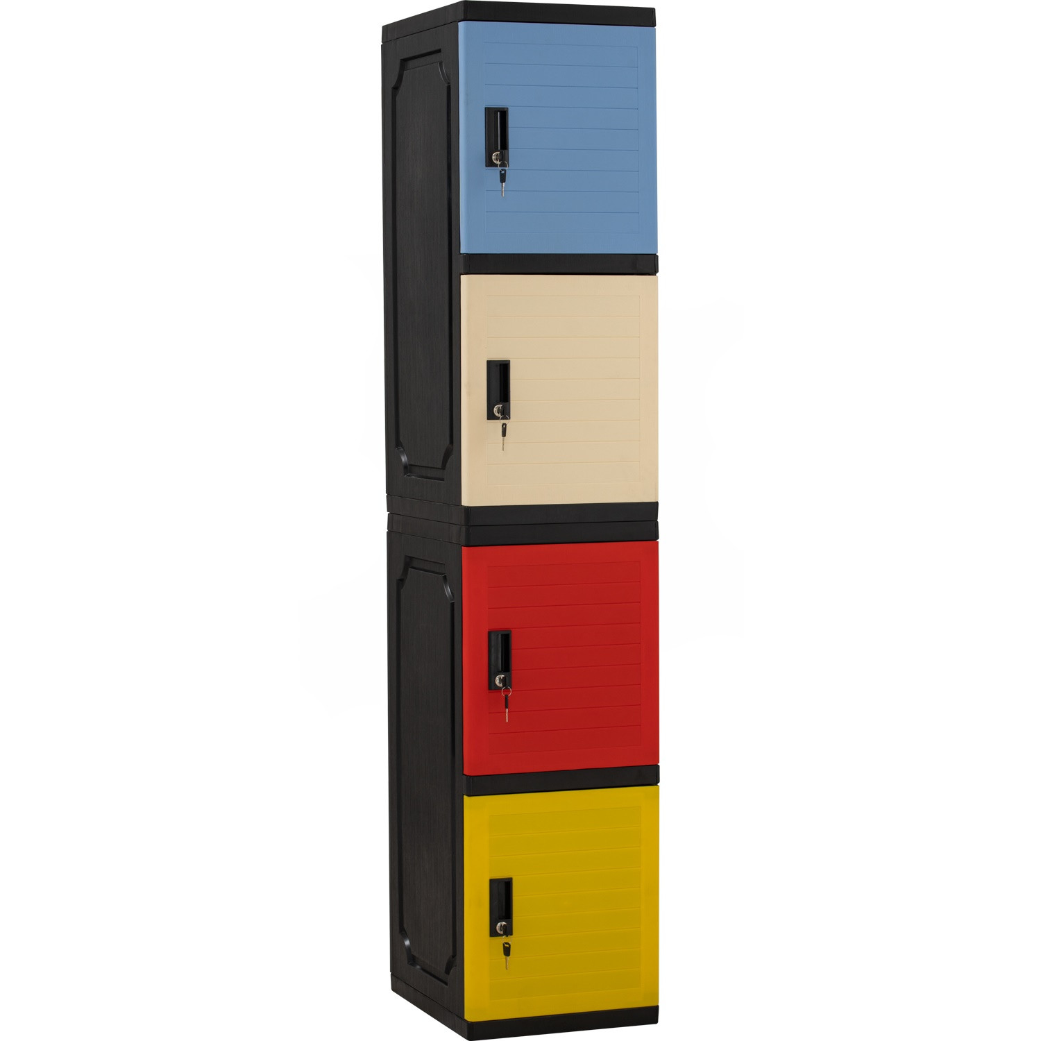 OPTIMUS FOUR TIER LOCKER BEIGE/YELLOW/BLUE/RED