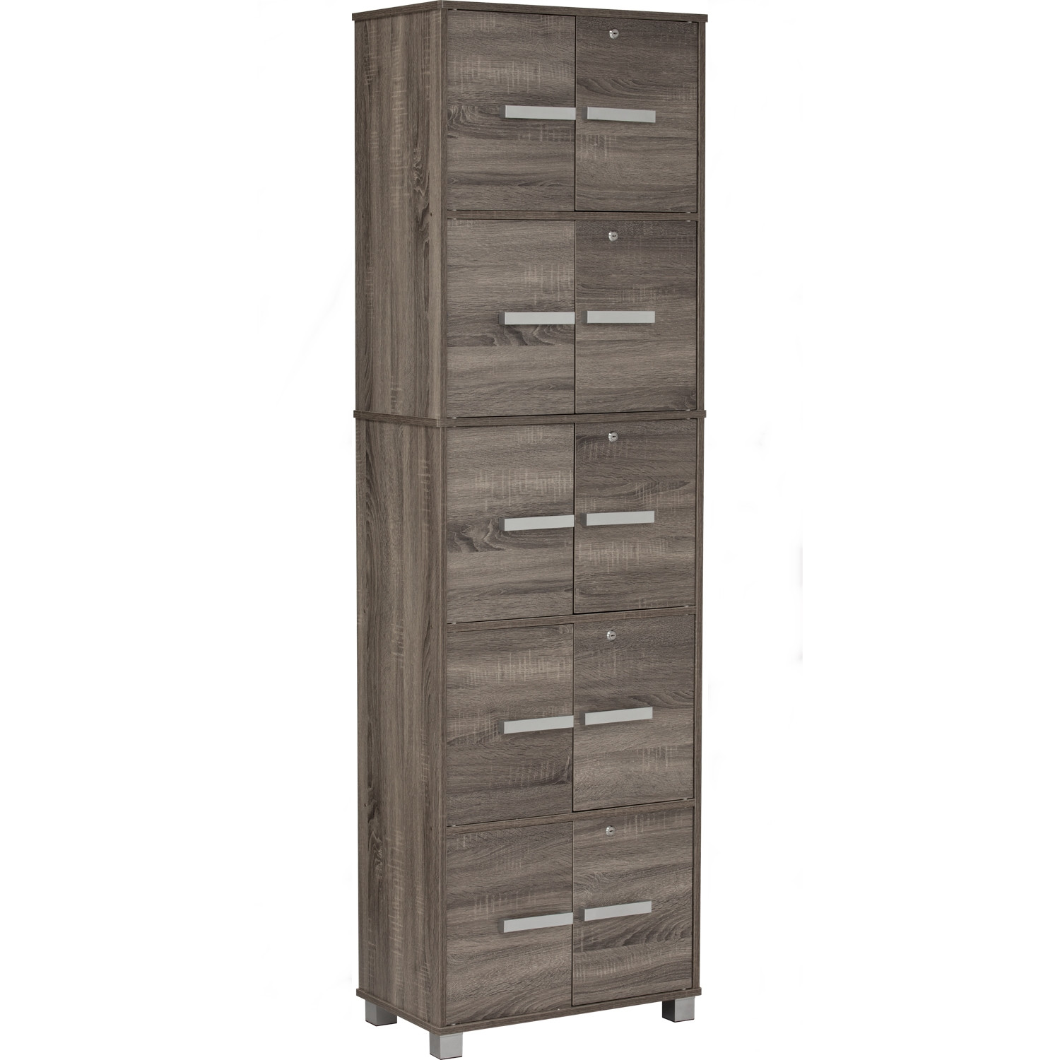 NAOMI 10 DOOR STORAGE BOX WITH LOCK SONOMA DARK