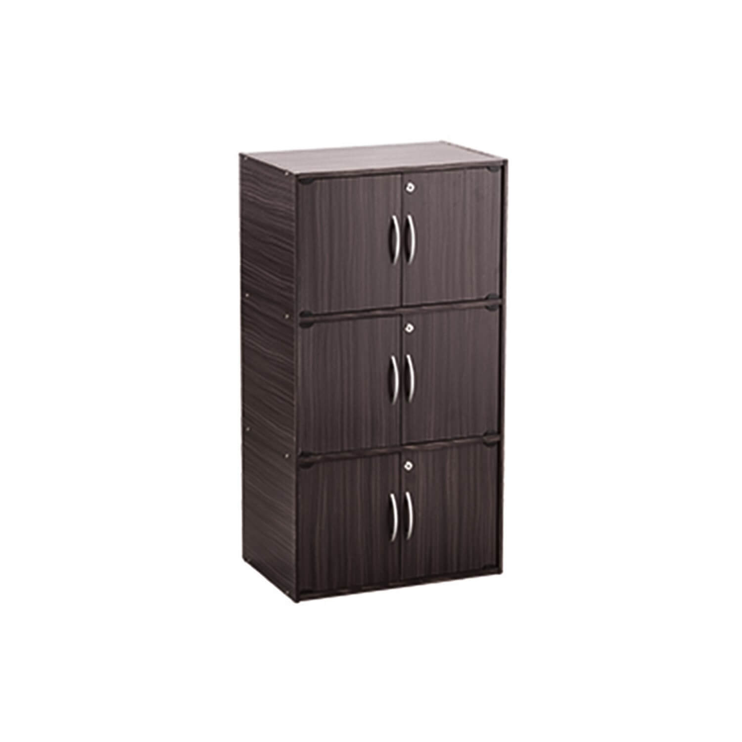 CODEY 6 DOOR STORAGE BOX WITH LOCK LIGHT CAPPUCCINO