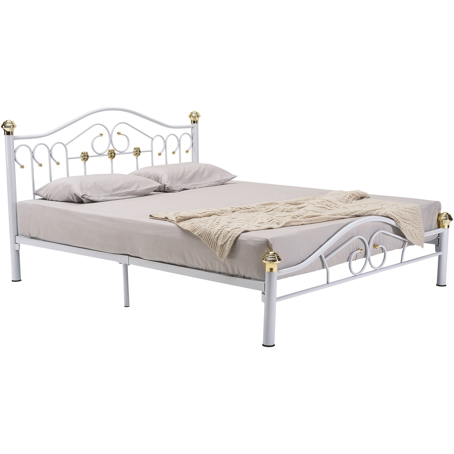 HALDEN QUEEN BED WITH 1900MM SIDE RAIL WHITE