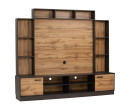 NALADI 2.2M TV CABINET LIGHT BLACK/WALTAN OAK