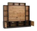 NALADI 2.2M TV CABINET LIGHT BLACK/WALTAN OAK
