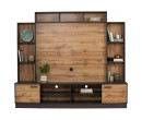 NALADI 2.2M TV CABINET LIGHT BLACK/WALTAN OAK
