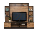 NALADI 2.2M TV CABINET LIGHT BLACK/WALTAN OAK