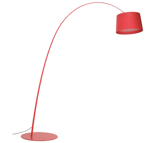 LONG-NECKED RED ALUMINIUM FLOOR LAMP