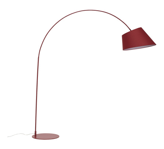 LONG-NECKED MATT RED FLOOR LAMP