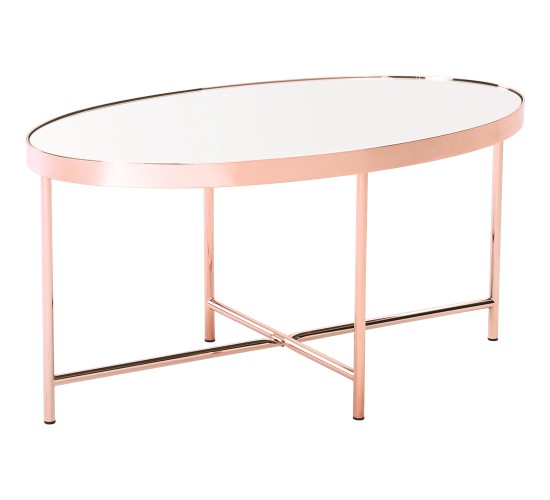 XANDER OVAL COFFEE TABLE WITH MIRROR TOP 807 (#)