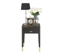 MICHALA NIGHT TABLE NT40 STONE TOP ESPRESSO CANYON DARK EMP