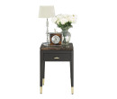 MICHALA NIGHT TABLE NT40 STONE TOP ESPRESSO CANYON DARK EMP