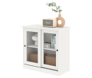 MONETA LOW CABINET C80C WHITE CLEAR GLASS (PRE ORDER : 20 DAYS)