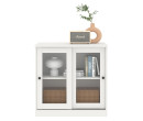 MONETA LOW CABINET C80C WHITE CLEAR GLASS