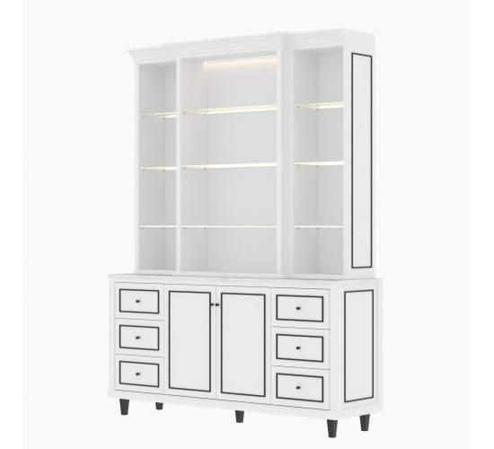 ETERNO TALL CABINET CT180-G SM WHITE GLASS AURORA